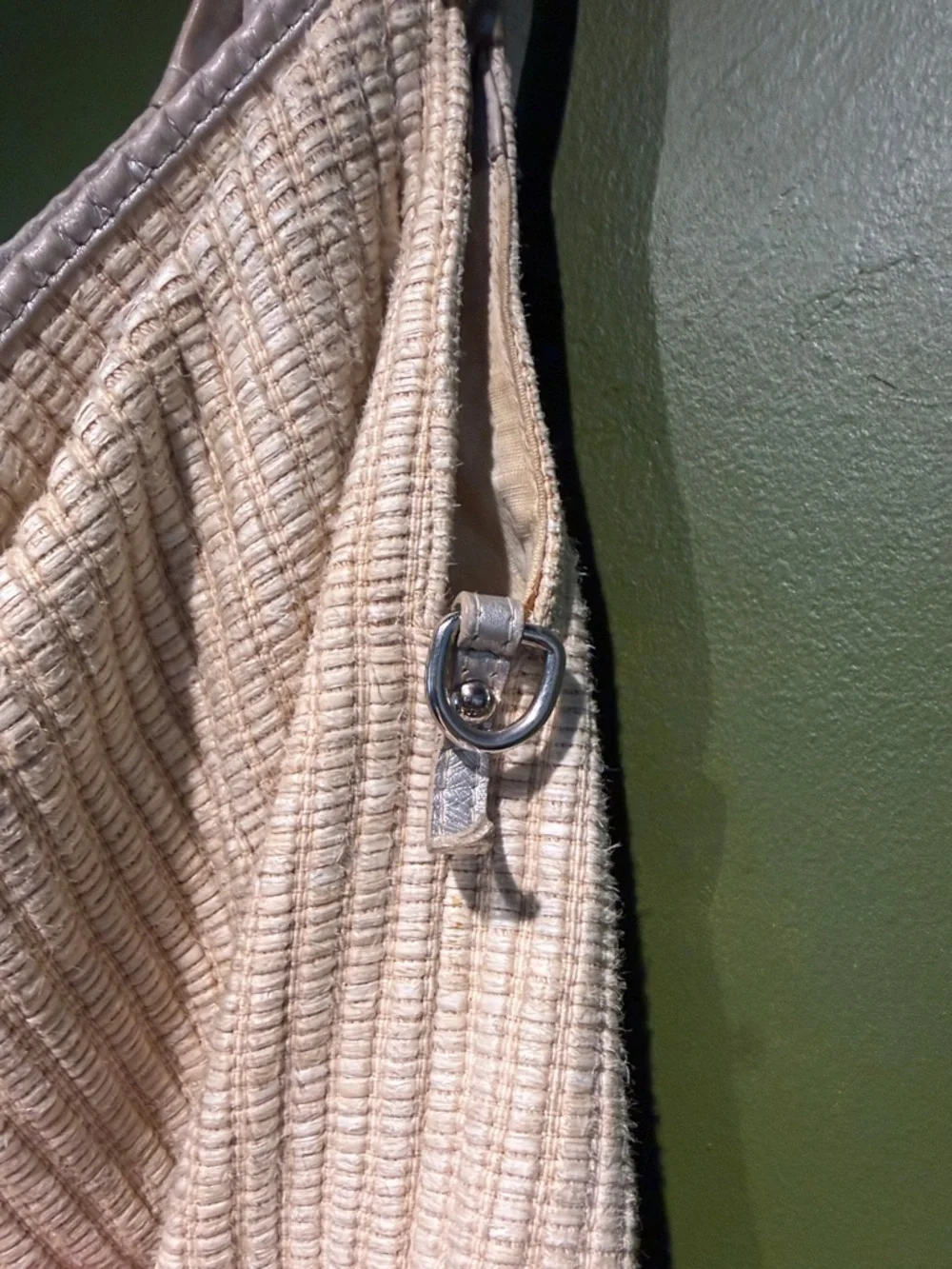 Vintage Furla Cream Woven Hobo Bag - Picture 2 of 7